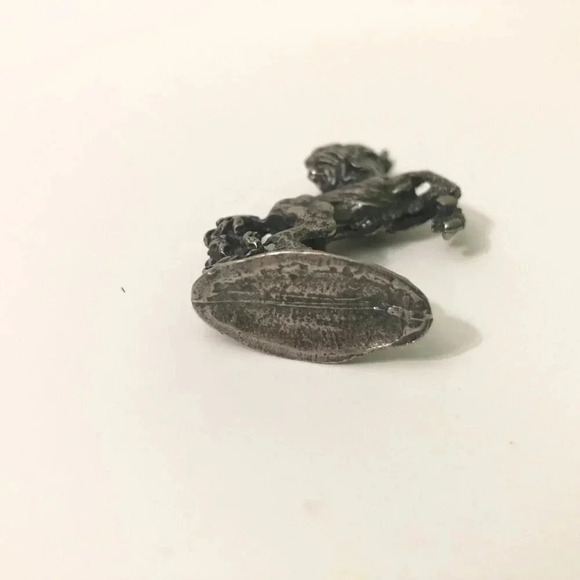 Vintage Unicorn  Figurine Crystal Ball Pewter Sculpture 2.5 Inch Tall - Picture 6 of 9